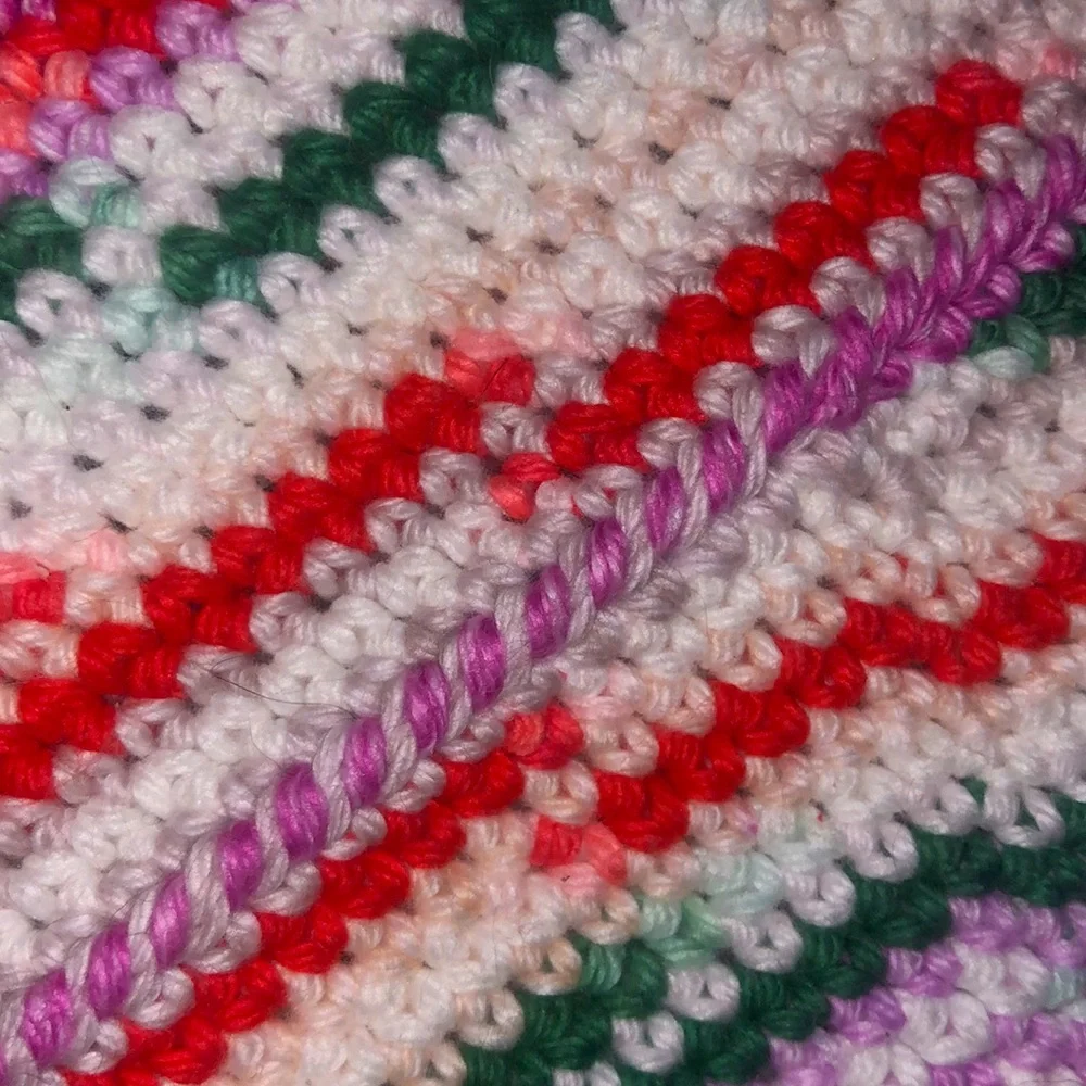 One pair of Girly Christmas crocheted cotton potholders
